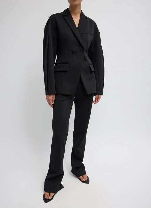 Spring Bonded Twill Sculpted Blazer Black - Tibi