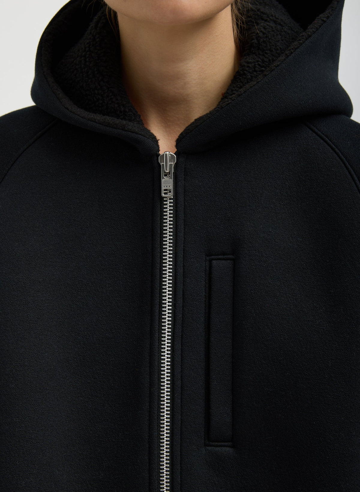 Compact Tech French Terry Zip Up Hoodie Black - Tibi