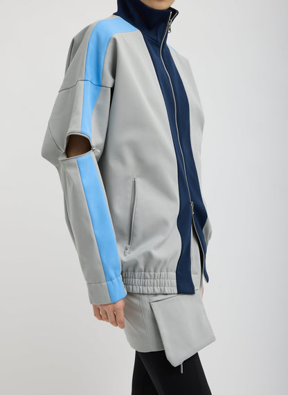 Compact Tech Knit Bomber Light Grey Multi - Tibi