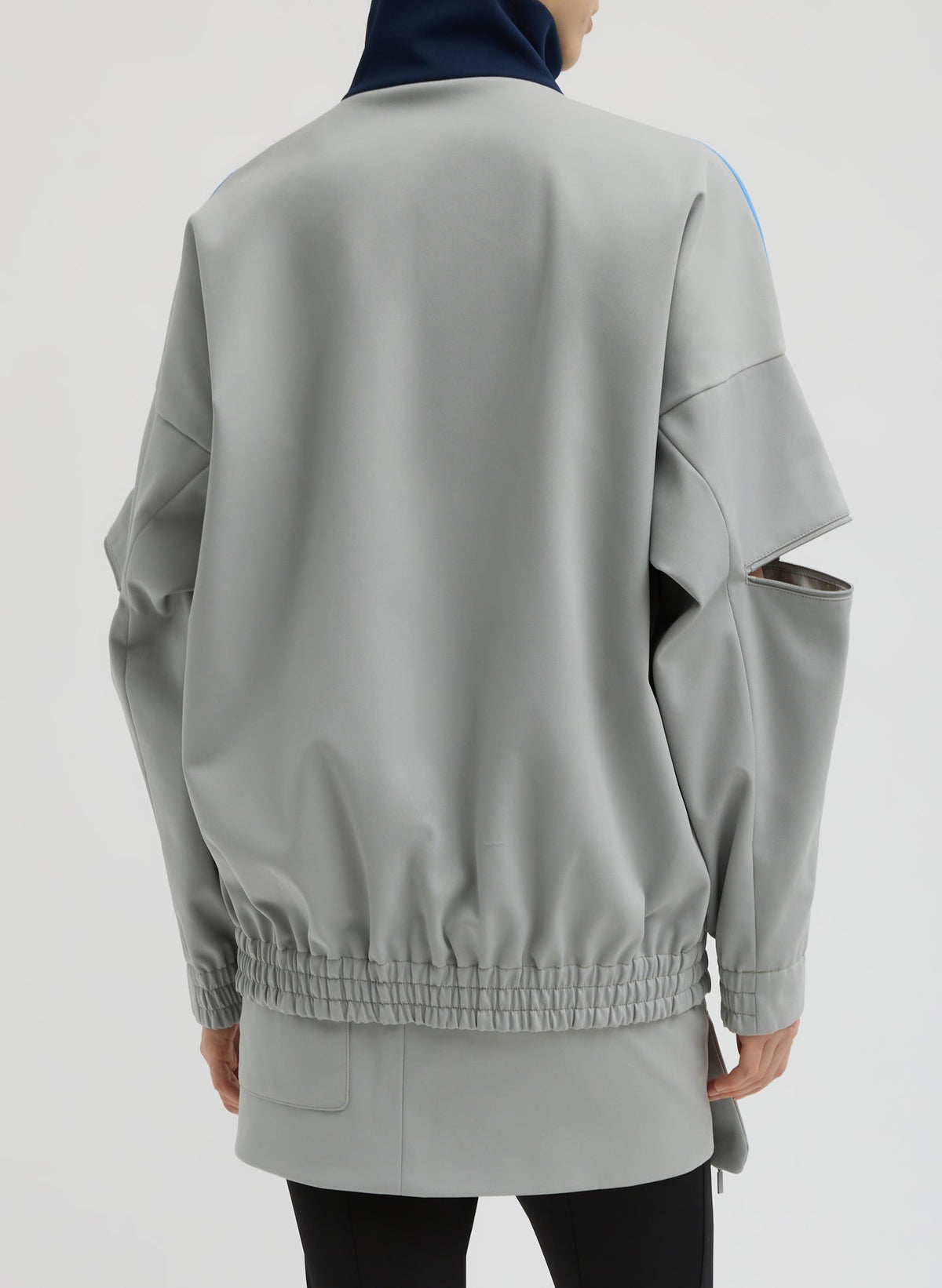Compact Tech Knit Bomber Light Grey Multi - Tibi