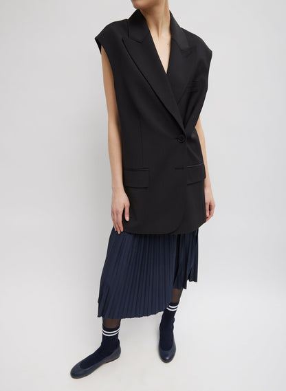 Tropical Wool Liam Vest Black - Tibi