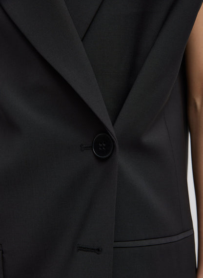 Tropical Wool Liam Vest Black - Tibi