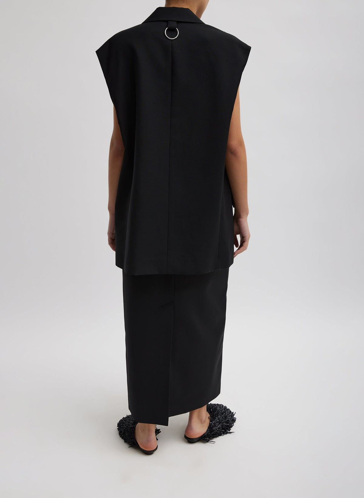 Tropical Wool Liam Vest Black - Tibi