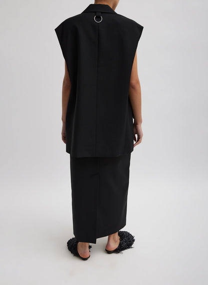Tropical Wool Liam Vest Black - Tibi