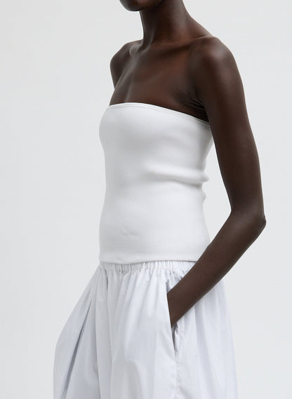 Ribbed Sweater Tube Top White - Tibi