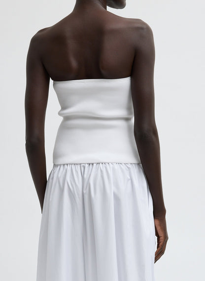Ribbed Sweater Tube Top White - Tibi