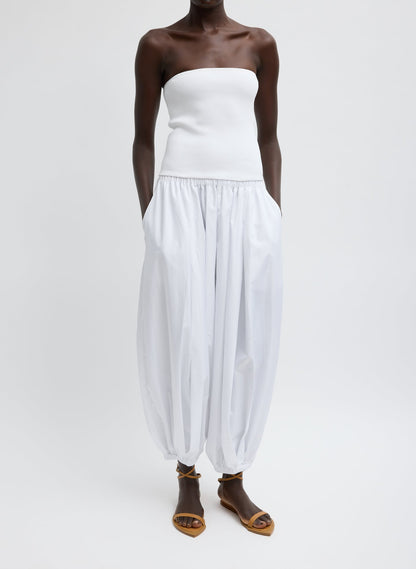 Ribbed Sweater Tube Top White - Tibi