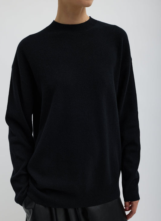 Anna Merino Wool Cut Out Racerback Pullover Black - Tibi