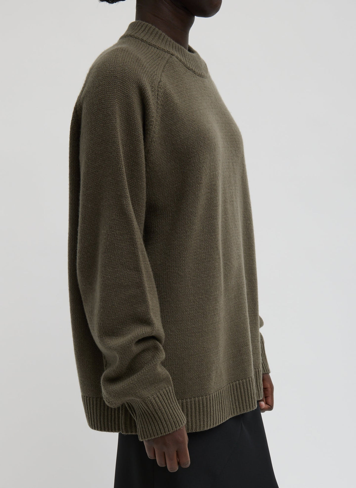 Cashmere Crewneck Oversized Pullover Sweater Dark Hazelnut - Tibi