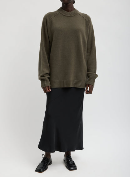 Cashmere Crewneck Oversized Pullover Sweater Dark Hazelnut - Tibi