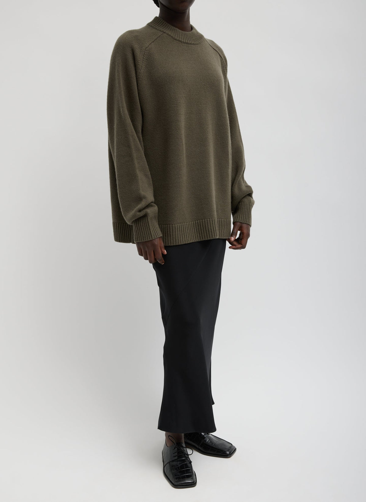 Cashmere Crewneck Oversized Pullover Sweater Dark Hazelnut - Tibi