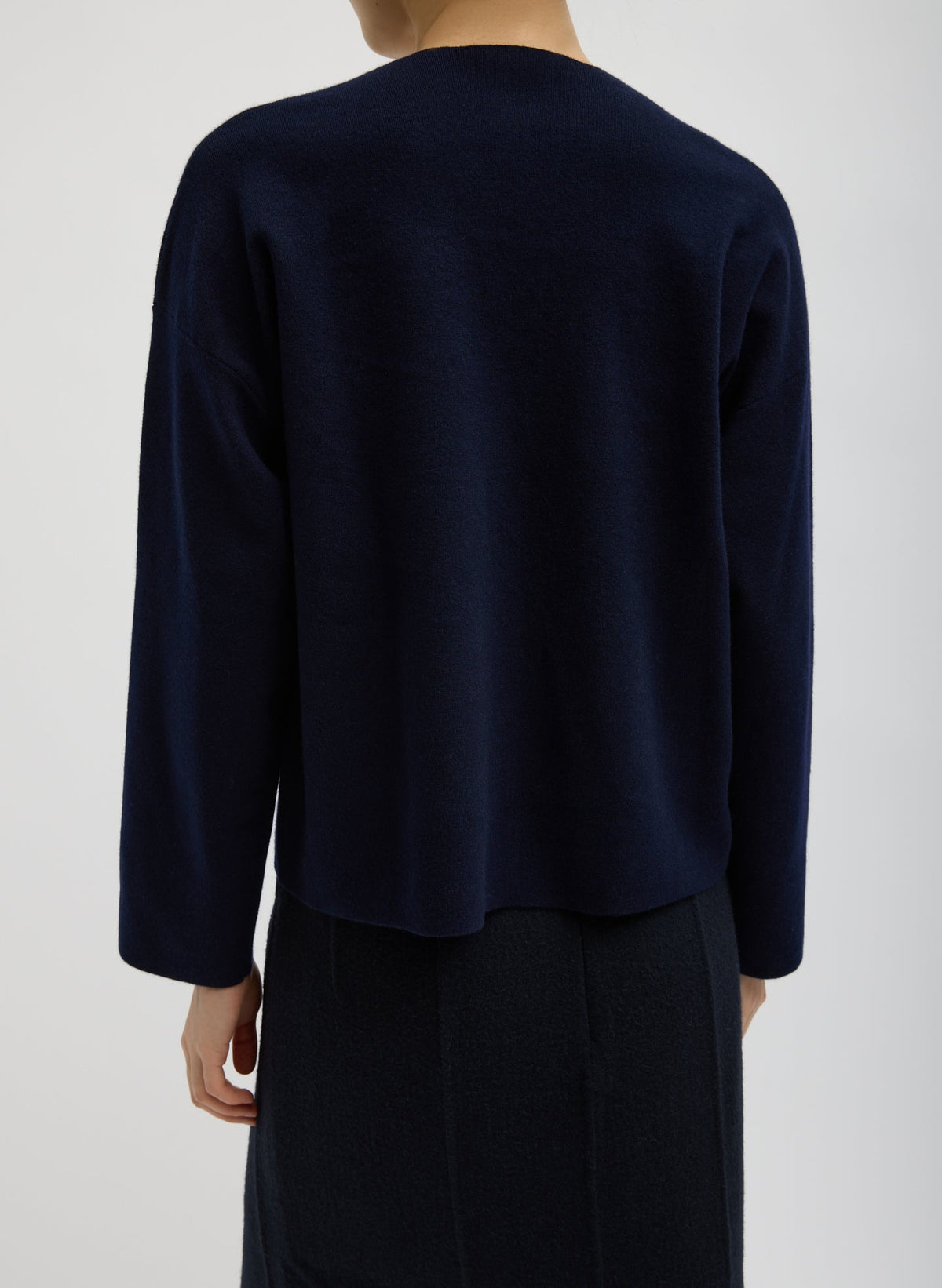 Double Faced Cashmere Oversized Easy Sweater Dark Navy - Tibi