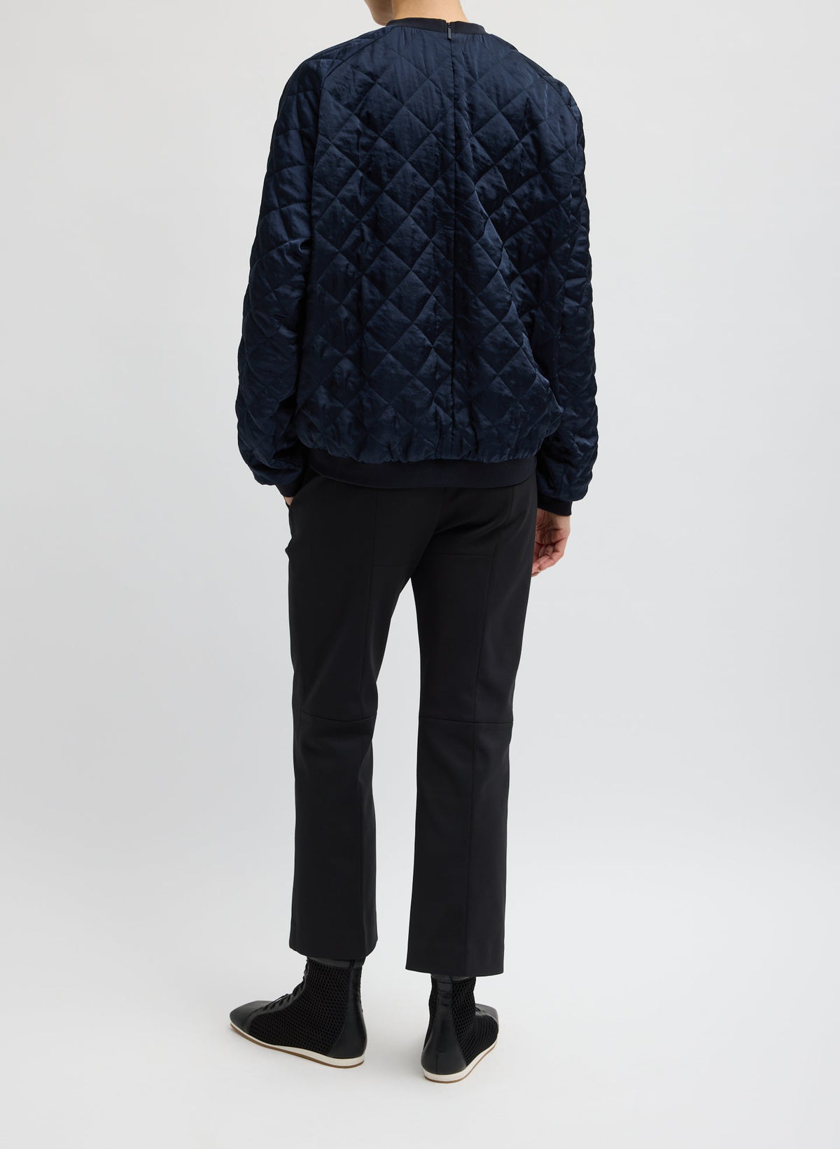 Cozy Quilting Sweatshirt Navy - Tibi