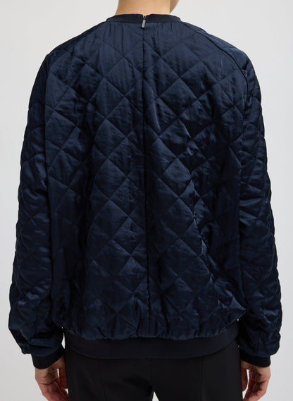 Cozy Quilting Sweatshirt Navy - Tibi