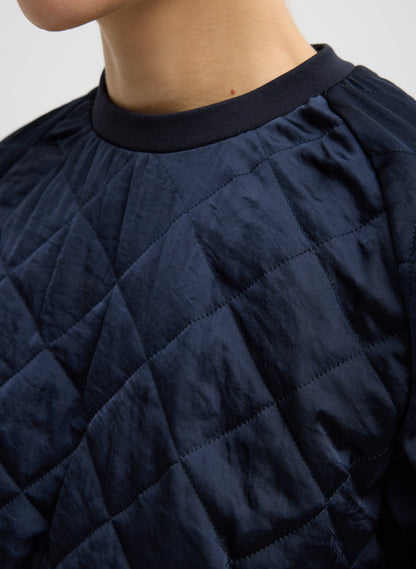Cozy Quilting Sweatshirt Navy - Tibi