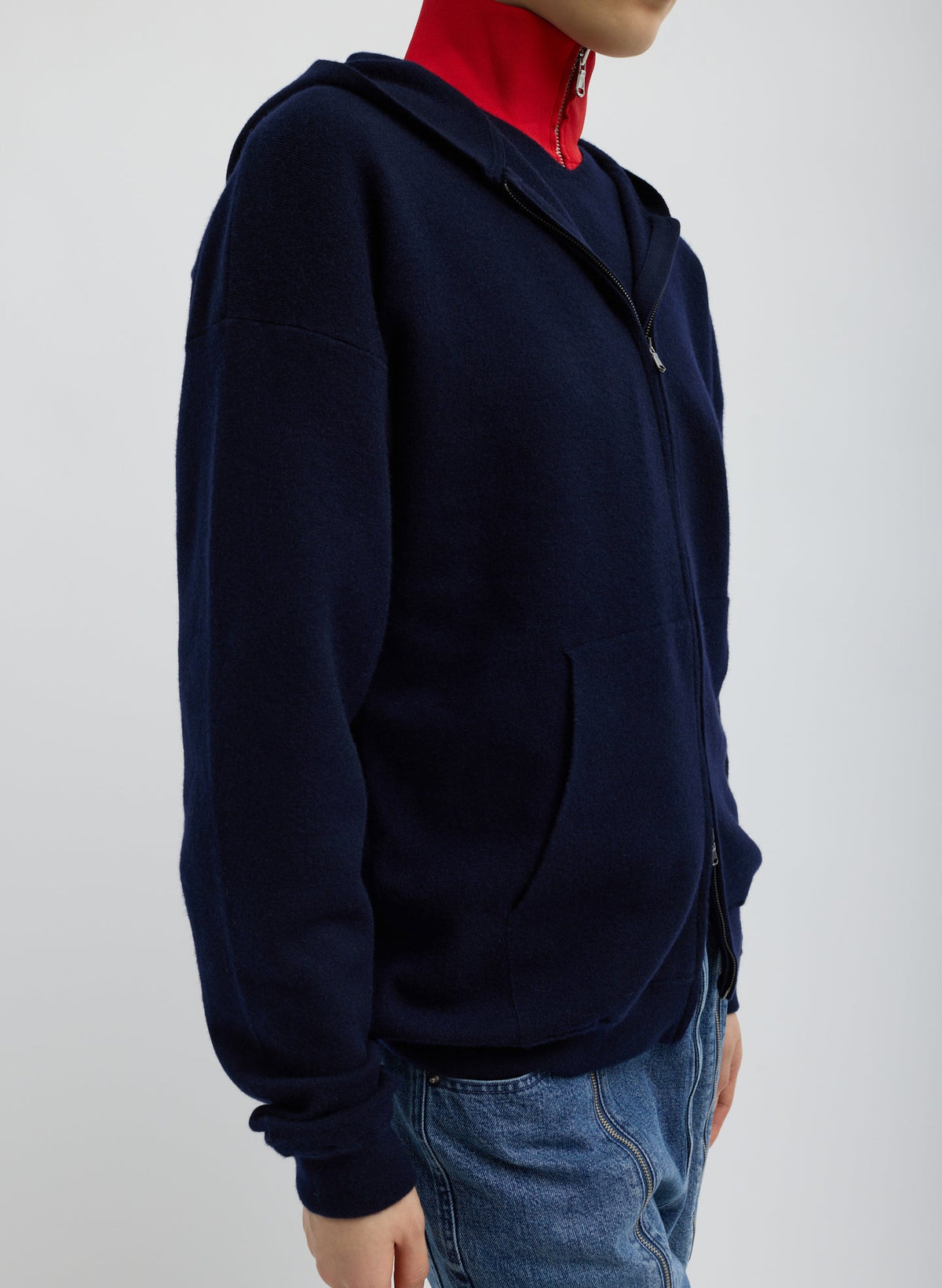 Double Faced Cashmere Hoodie Dark Navy - Tibi
