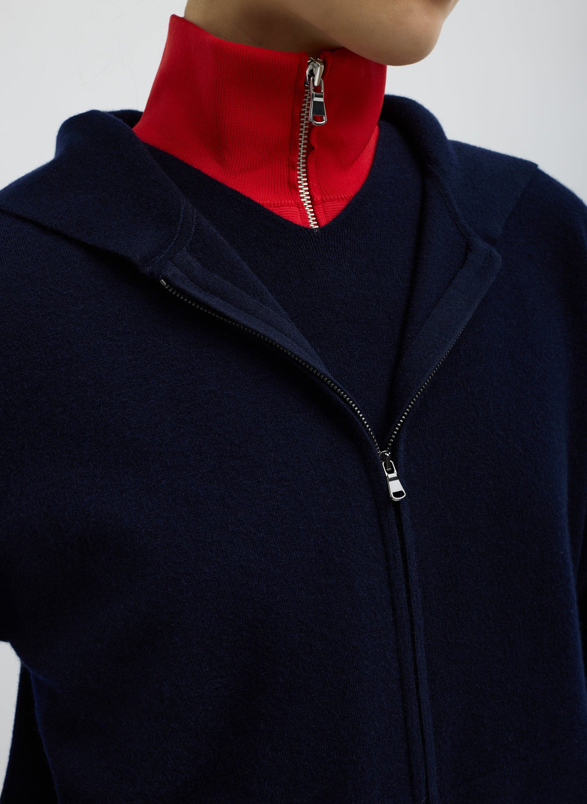 Double Faced Cashmere Hoodie Dark Navy - Tibi