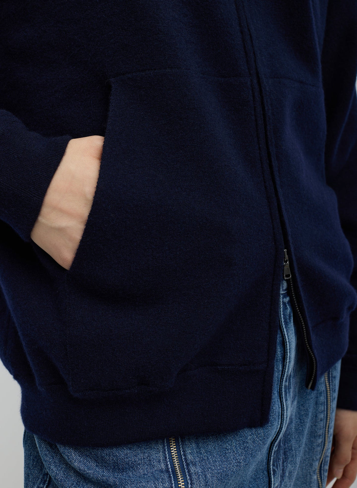 Double Faced Cashmere Hoodie Dark Navy - Tibi