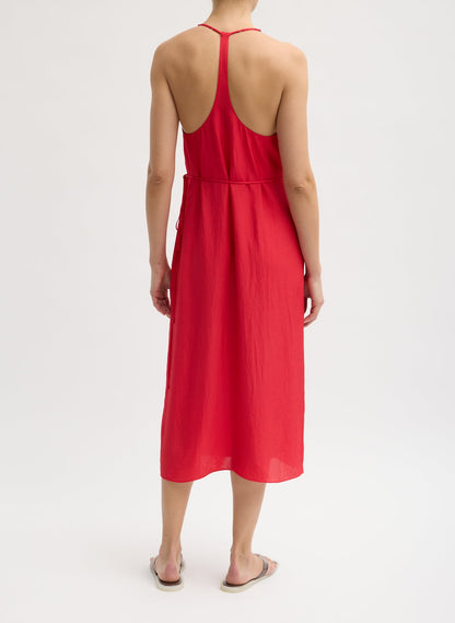 Summer Slip Wrap Dress Faded Red - Tibi