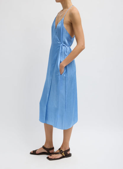 Summer Slip Wrap Dress Baby Blue - Tibi