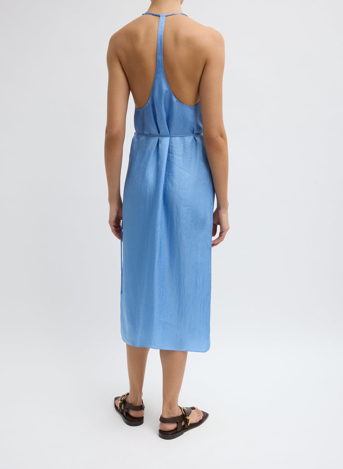 Summer Slip Wrap Dress Baby Blue - Tibi