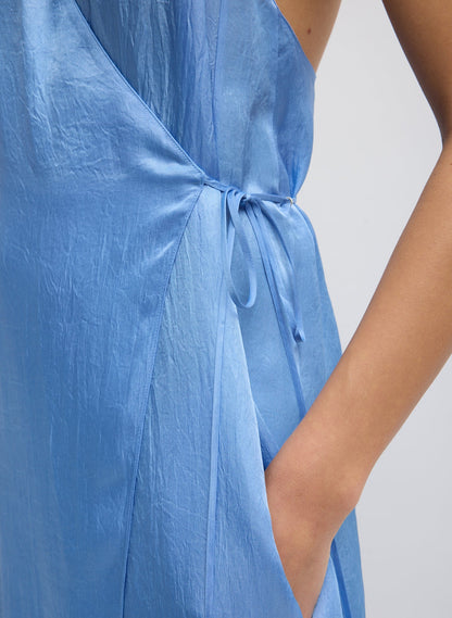 Summer Slip Wrap Dress Baby Blue - Tibi