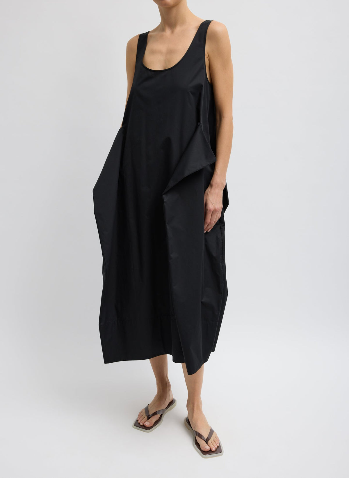 Eco Poplin Tank Dress Black - Tibi