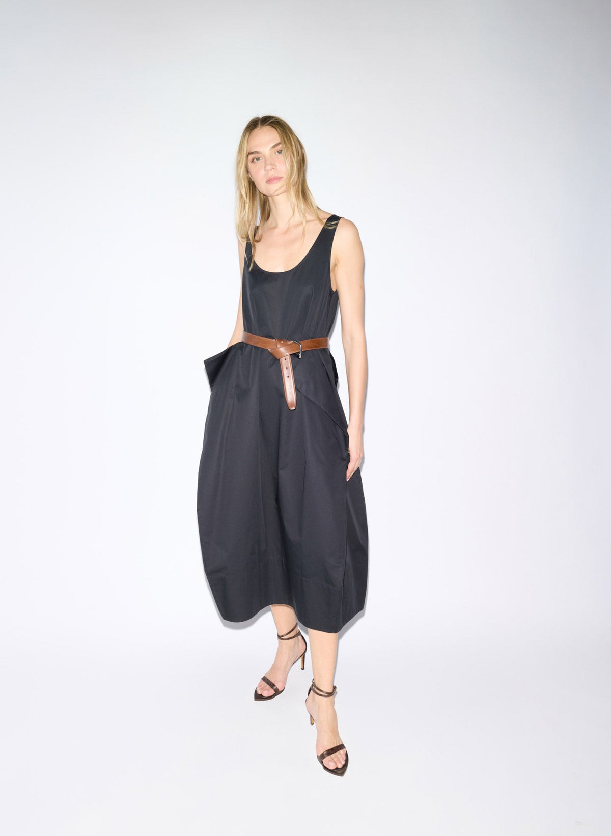 Eco Poplin Tank Dress Black - Tibi