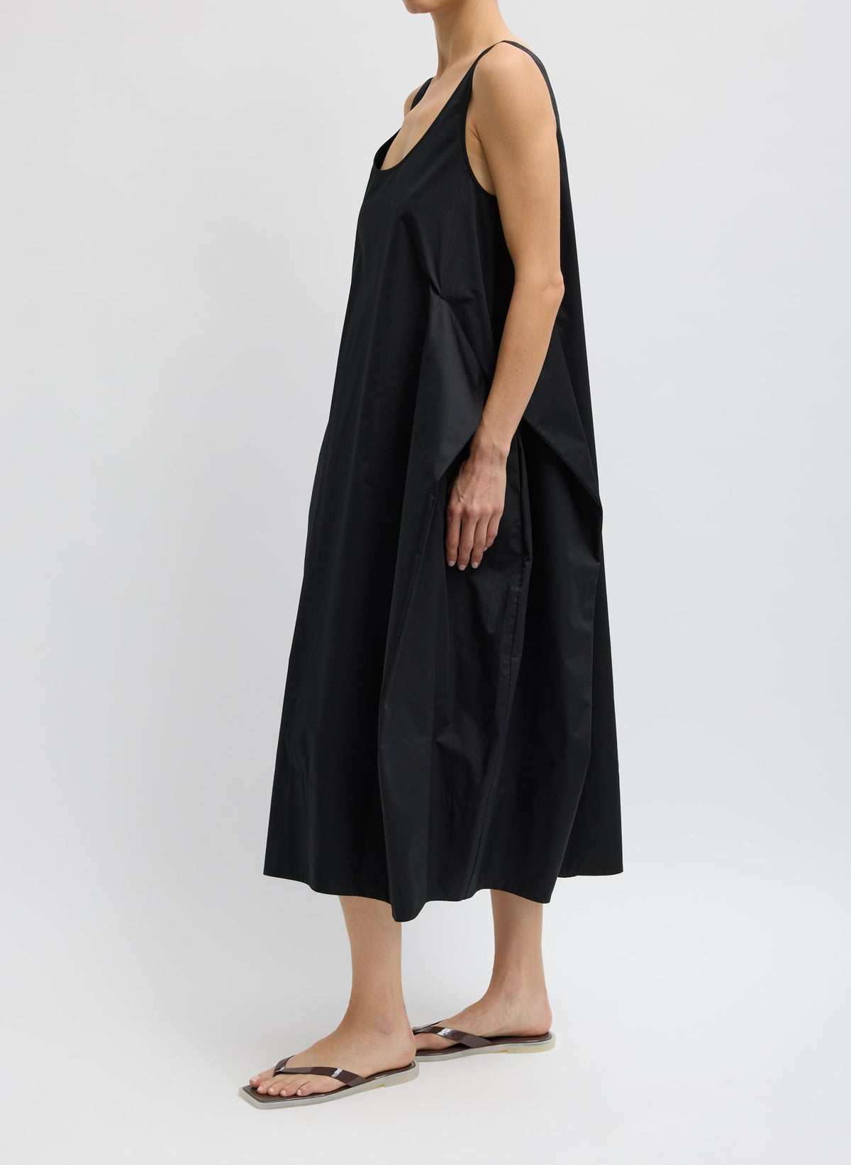 Eco Poplin Tank Dress Black - Tibi