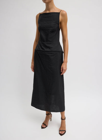 Chassis Hoop Strappy Dress Black - Tibi