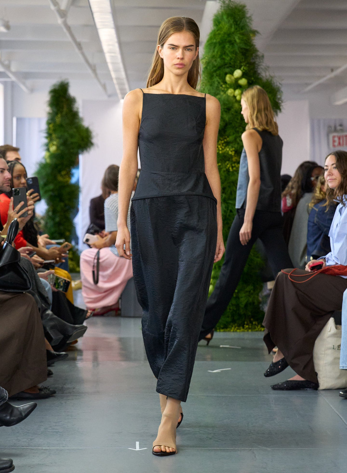 Chassis Hoop Strappy Dress Black - Tibi
