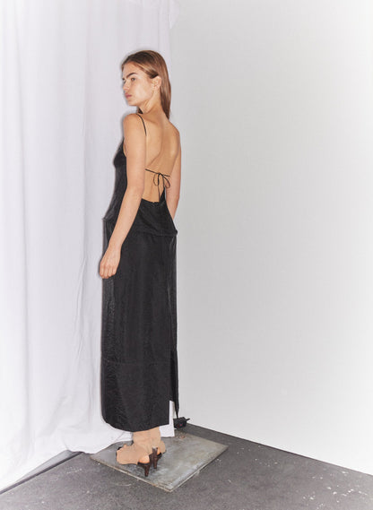 Chassis Hoop Strappy Dress Black - Tibi