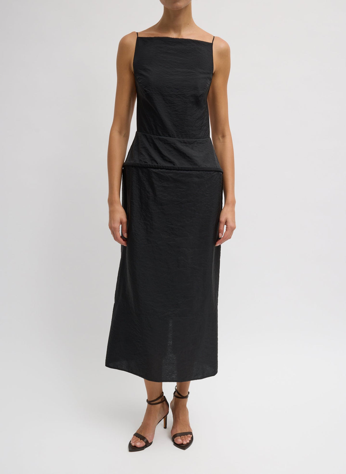 Chassis Hoop Strappy Dress Black - Tibi