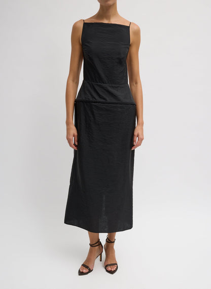 Chassis Hoop Strappy Dress Black - Tibi