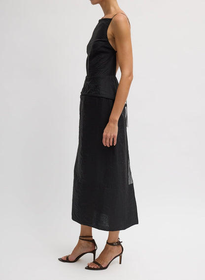Chassis Hoop Strappy Dress Black - Tibi