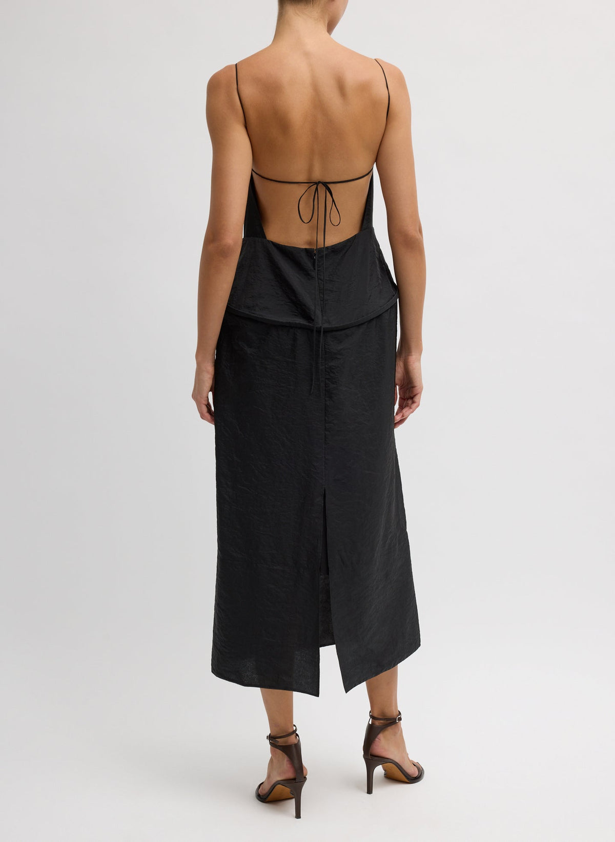 Chassis Hoop Strappy Dress Black - Tibi