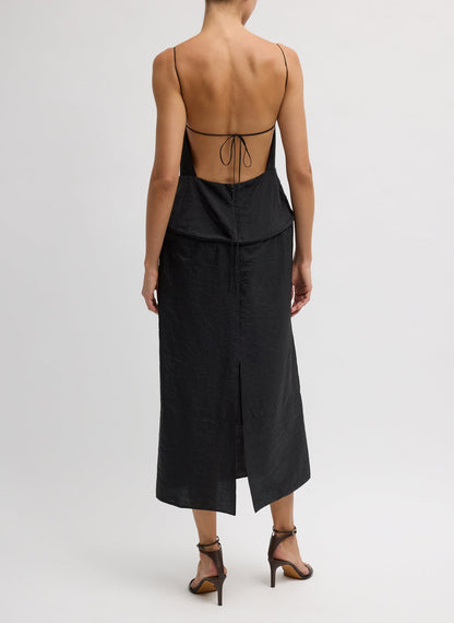 Chassis Hoop Strappy Dress Black - Tibi
