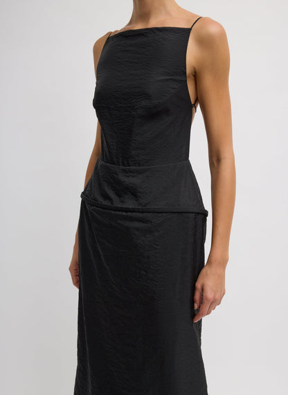Chassis Hoop Strappy Dress Black - Tibi