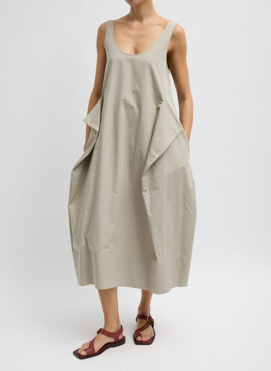 Eco Poplin Tank Dress Sandstone - Tibi