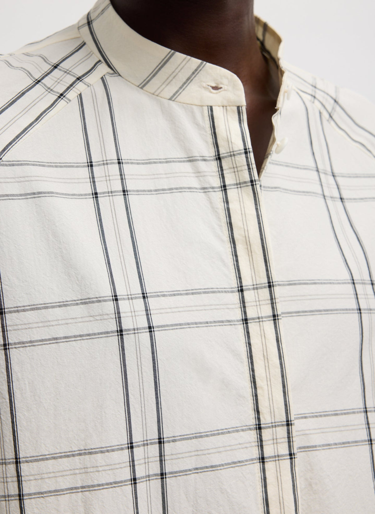 Russel Plaid Balloon Dress Ivory/Black Multi - Tibi