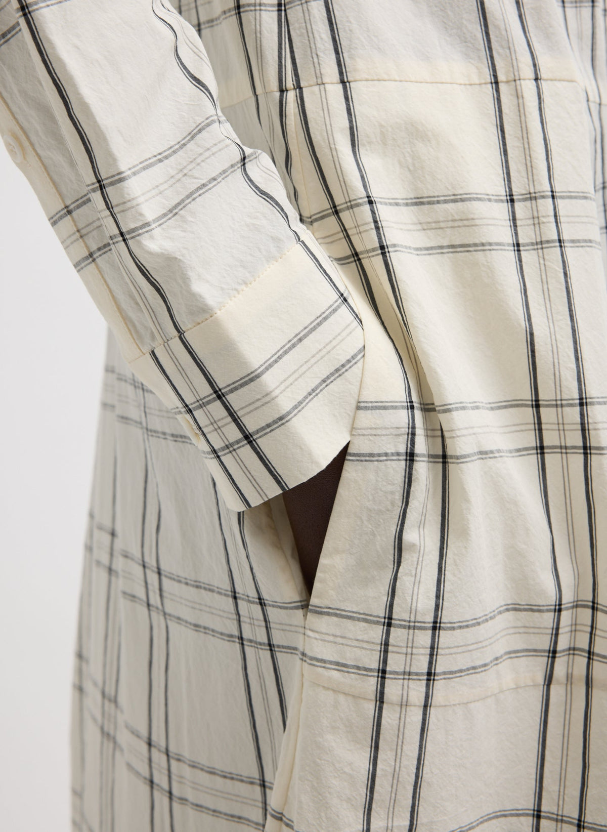 Russel Plaid Balloon Dress Ivory/Black Multi - Tibi