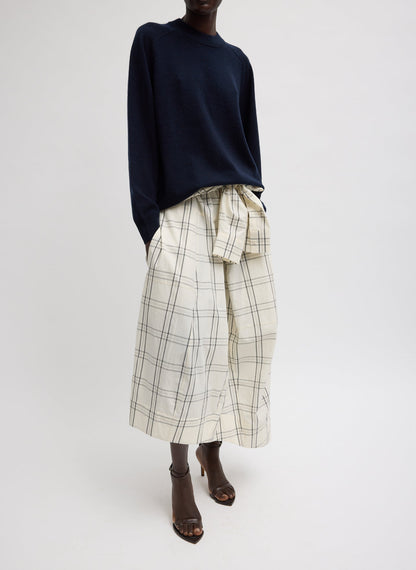 Russel Plaid Balloon Dress Ivory/Black Multi - Tibi