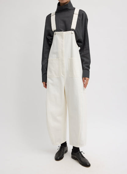 White Denim Jumpsuit White - Tibi