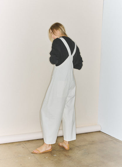 White Denim Jumpsuit White - Tibi