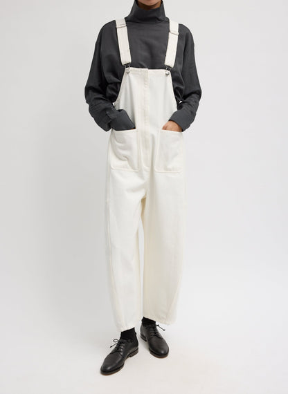 White Denim Jumpsuit White - Tibi