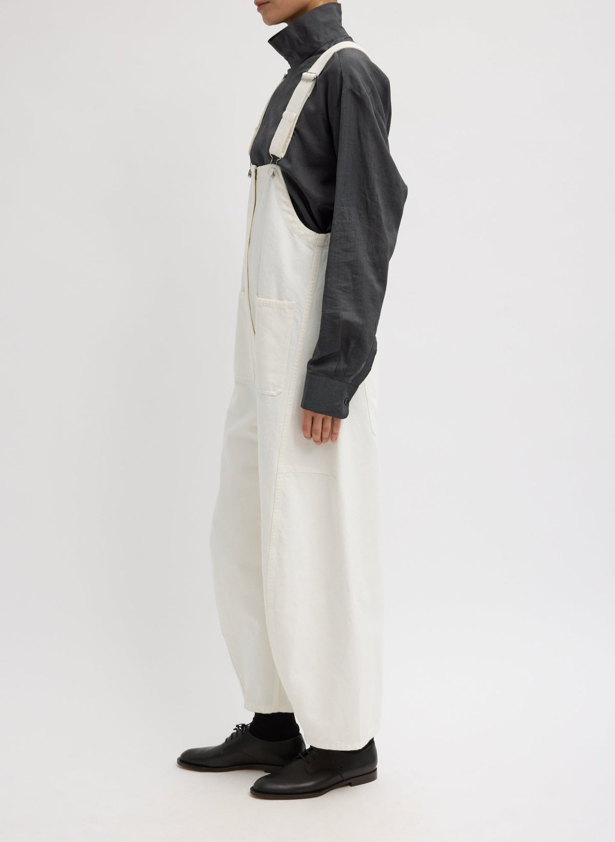 White Denim Jumpsuit White - Tibi
