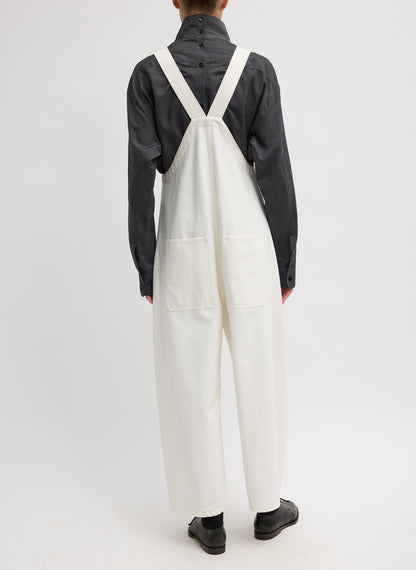White Denim Jumpsuit White - Tibi