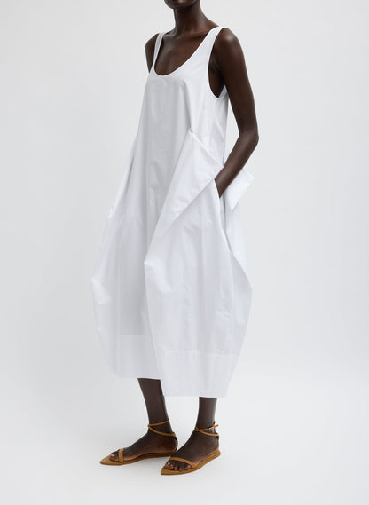 Eco Poplin Tank Dress White - Tibi