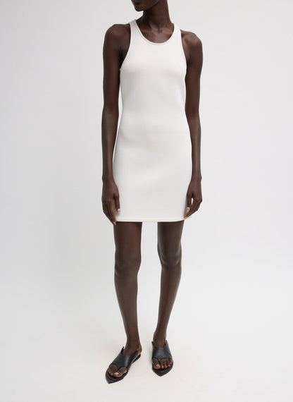 Bonded Viscose Sculpted Sleeveless Tunic Tank Ivory - Tibi