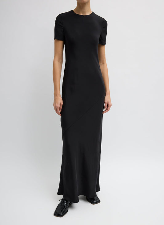 4-Ply Silk Bias Dress Black - Tibi
